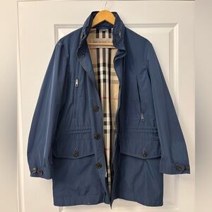 Burberry Brit Men’s Blue Hooded Car Coat – Size M – Like New